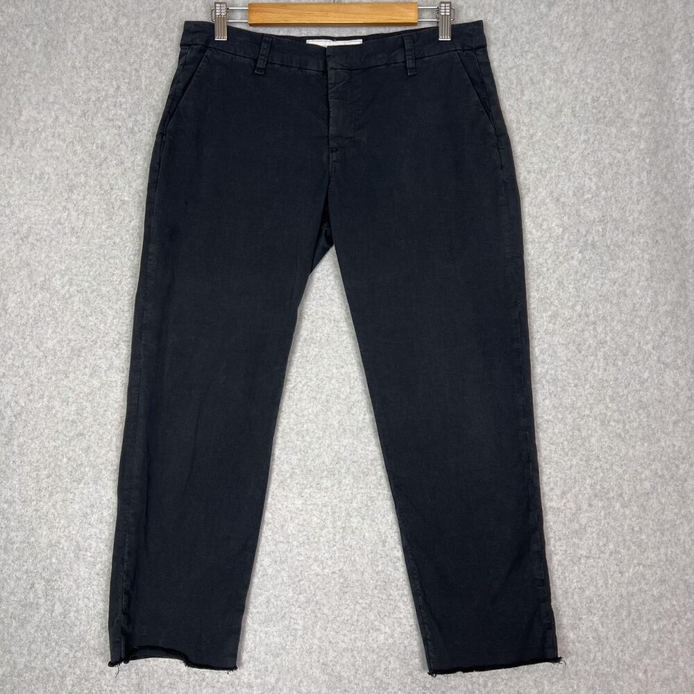 Frank & Eileen Womens 6 Wicklow The Italian Chino in Washed Black Raw Hem